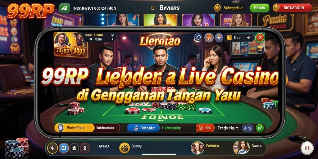 Screenshot gameplay 99RP menampilkan dealer dan pemain dalam aksi Live Casino.