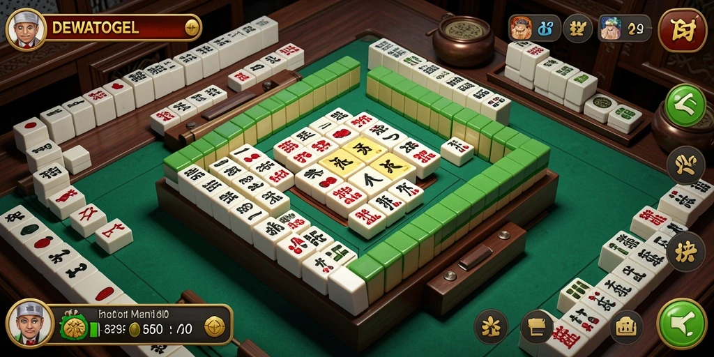 Tampilan gameplay seru DEWATOGEL dalam menghadapi tantangan Mahjong.