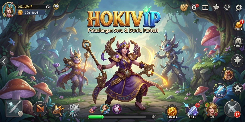 Screenshot HOKIVIP menampilkan petualangan seru dengan karakter penuh aksi.