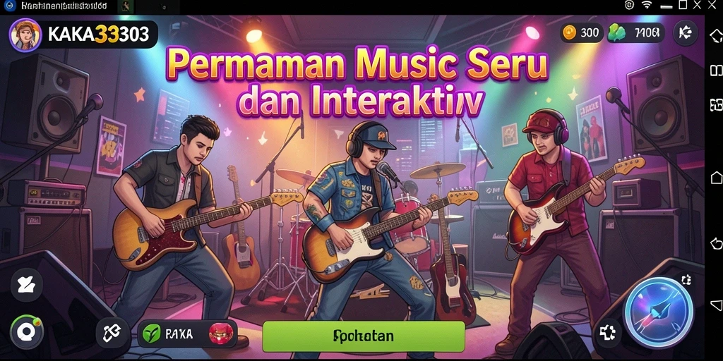 Screenshot KAKA303 menampilkan pemain menikmati permainan musik yang interaktif.