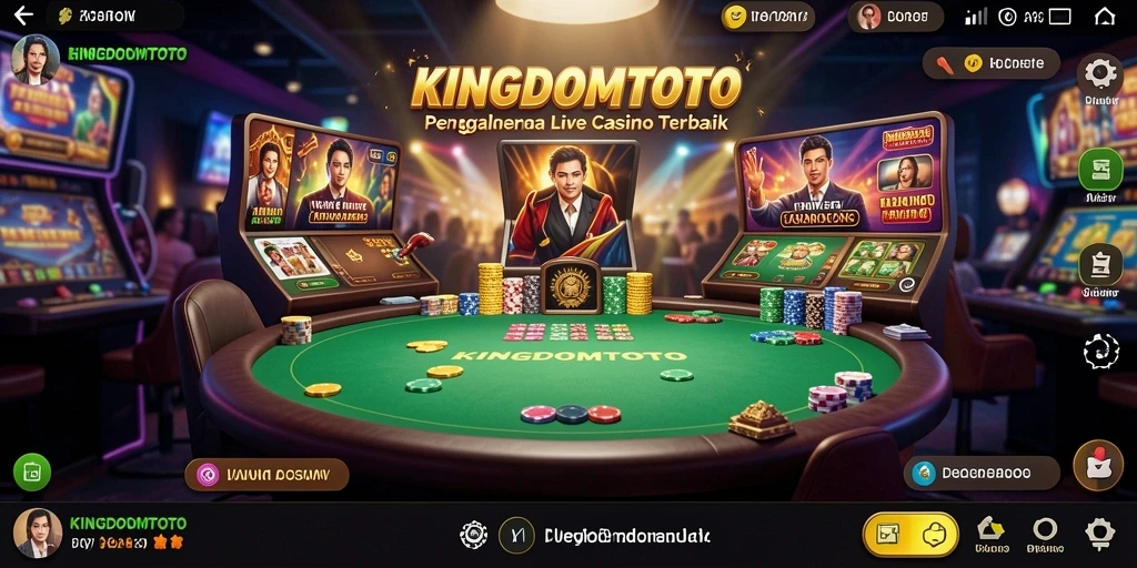 Tangkapan layar KINGDOMTOTO menampilkan dealer live yang ramah dan permainan yang mendebarkan.