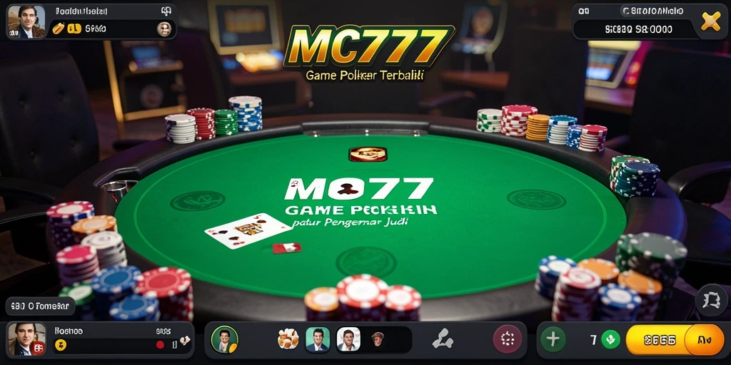 Tampilan gameplay seru dari MC777 dalam permainan Poker yang mendebarkan.
