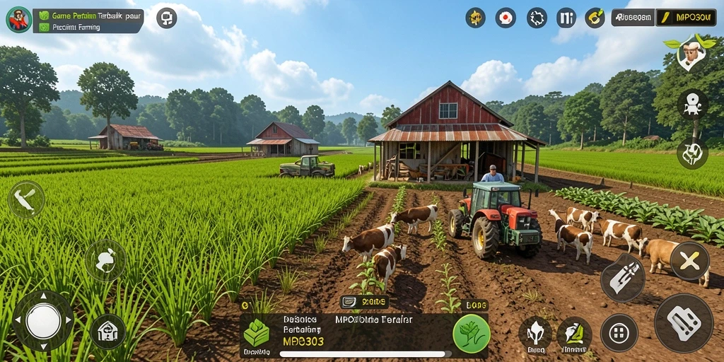 Tampilan gameplay MPO303 dengan aktivitas bertani yang menyenangkan.