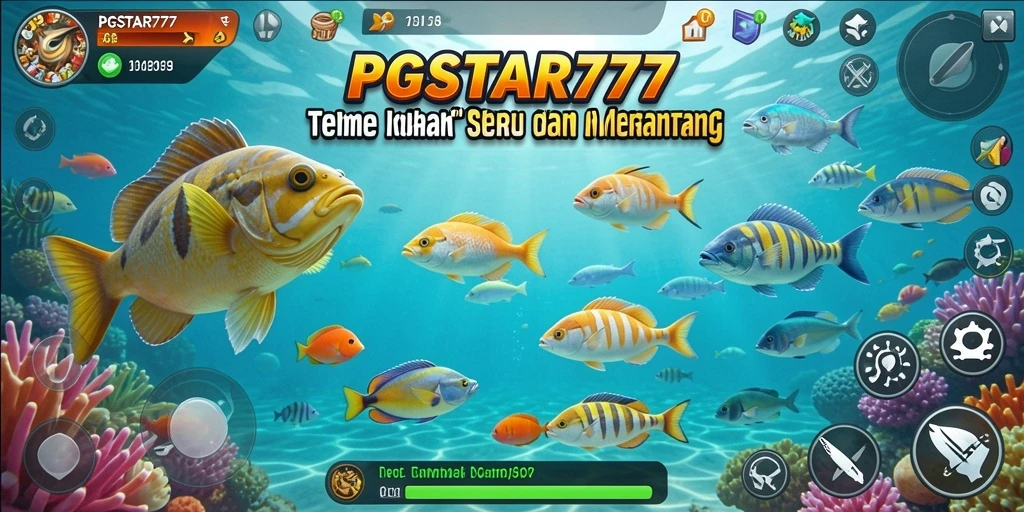 Screenshot PGSTAR777 menampilkan aksi menembak ikan yang seru.