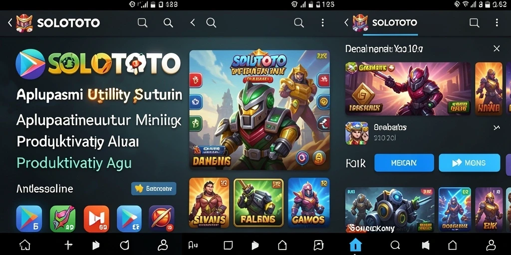Screenshot utama dari SOLOTOTO yang menunjukkan tampilan antarmuka aplikasi Utility.