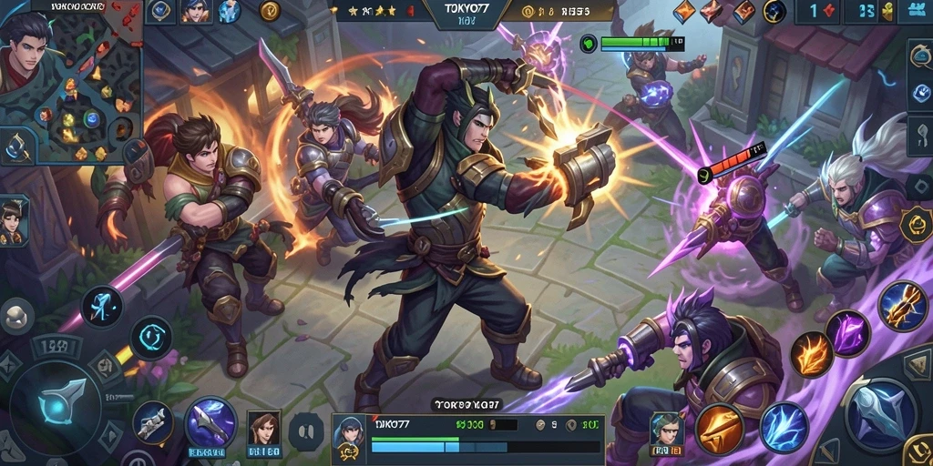 Gameplay seru dan strategi mendalam di TOKYO77 MOBA.